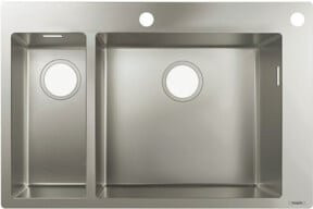 Hansgrohe Einbauspüle S712-F655 in Silber, B/T: 73,5 x 48,0 cm - Bild 1