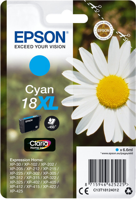 Epson XL Cyan Druckerpatrone C13T18124012 - Bild 1