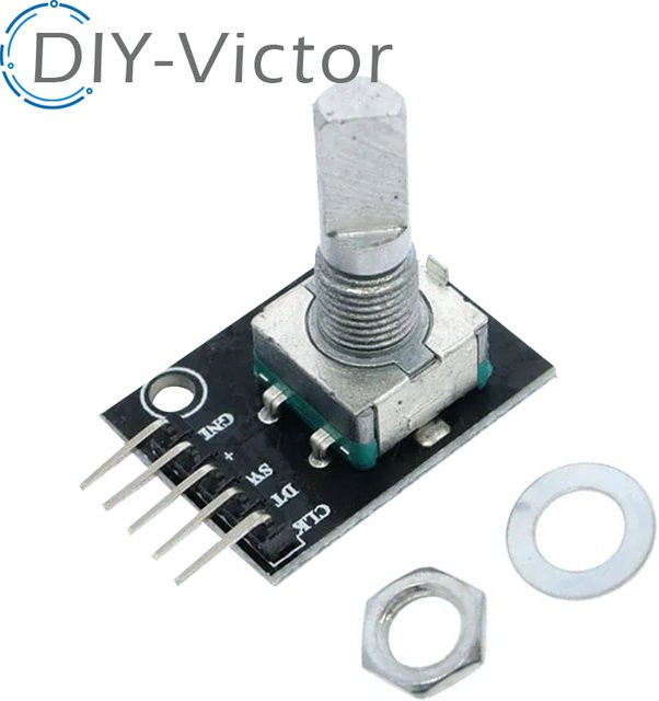 KY-040 Drehgeber Modul für Arduino mit roter Knopfkappe zur Sensor-Entwicklung - Bild 1