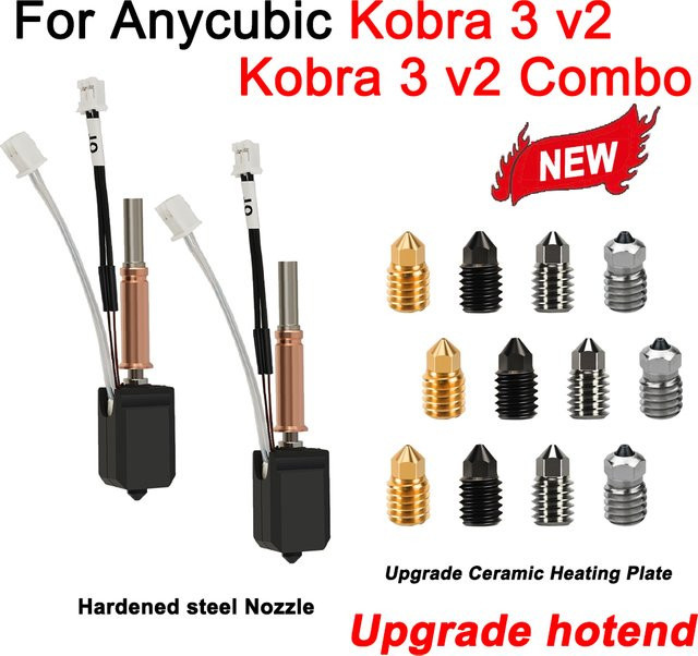 Anycubic Kobra 3 v2 / Kobra 3 v2 Combo Hotend Kit mit Keramik-Heizelement und gehärteter Stahldüse - Bild 1