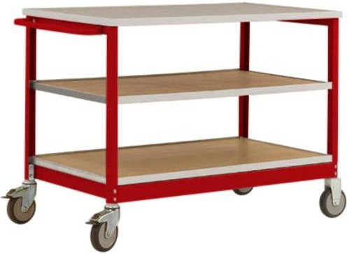 Manuflex MW1007.3003 Werkbank-Mobil aus Stahl und Holz in Rubin-Rot, B/T/H: 113,5 x 78,0 x 59,0 cm - Bild 1