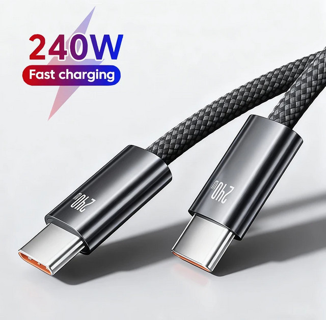 OIITH USB-C auf USB-C Schnellladegerät 240W PD Ladekabel in Gold für iPhone 17 Pro Max, iPhone 16, iPhone 15 und iPad sowie Laptop - Bild 1