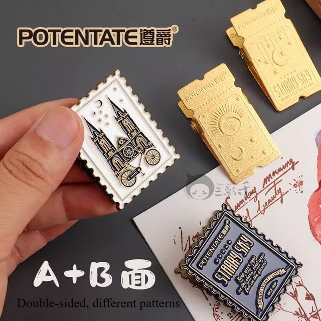 Deluxe Vintage Messing Papierklemmen mit doppelseitigem Muster in Gold für Büro und Kunsthandwerk - Bild 1