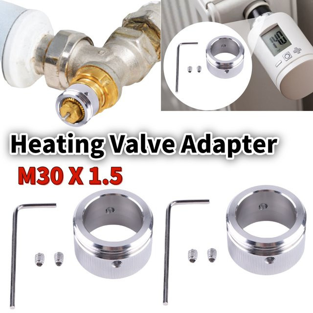Alloet Heizkörperventil-Thermostatkopf mit Streifen M30 x 1,5 und Heizkörper-Thermostat-Adapter für Ravl Ventile - Bild 1