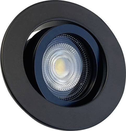 Megatron MT75427 LED-Einbauleuchte Schwarz, dimmbar, rund, Boden-Einbauleuchte mit Glas, 8W - Bild 1