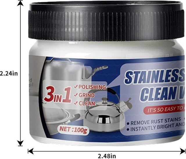 YULIN Metallpoliturpaste als Edelstahlreiniger und Kratzerentferner für Aluminium und Chrom, Schwarz, 100g - Bild 1