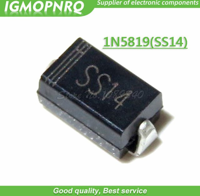 100 Stück SS14 DO-214AC 1N5819 Schottky Diode in Schwarz - Bild 1
