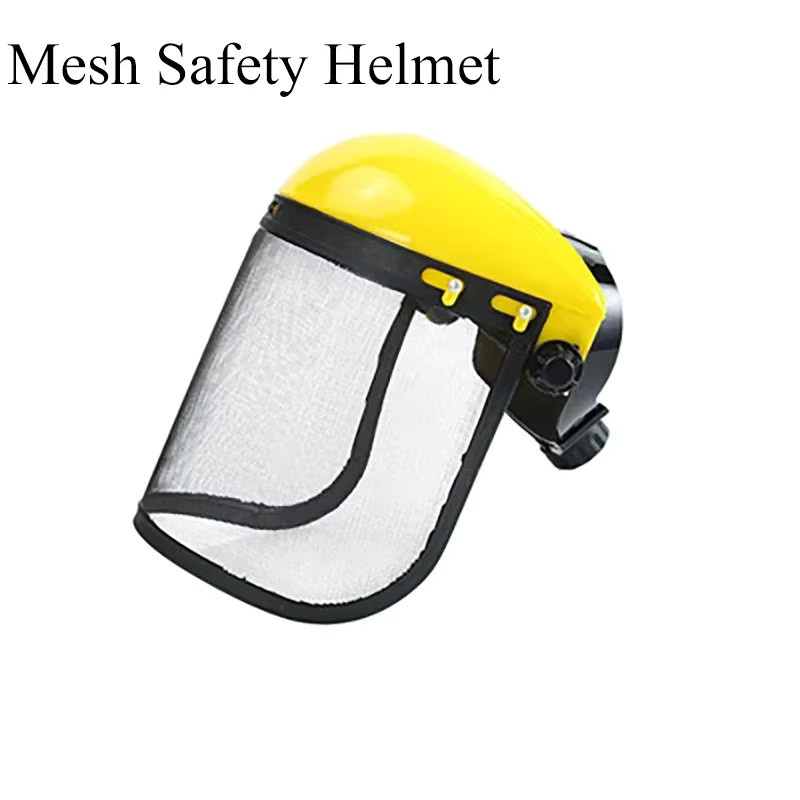 Schutzhelm mit Vollgesichts-Mesh-Visier in Gelb für Garten-Rasentrimmer und Forstwirtschaft - Bild 3