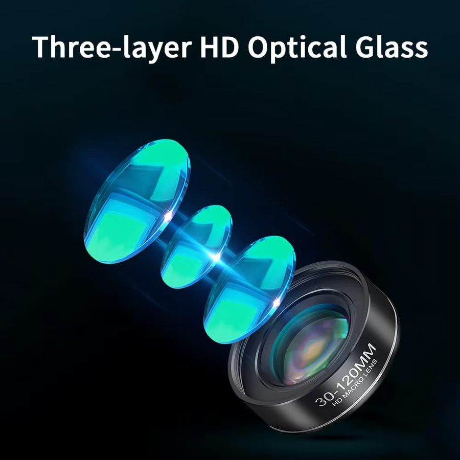 OBKEY Handy-Makroobjektiv Set mit Sternenlichtfilter und CPL-Filter 37 mm in Schwarz für iPhone, Samsung, Pixel und Android-Smartphones sowie iPad - Bild 3