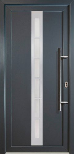 Meeth Kunststoff-Haustür Signum Exklusiv in Grau mit satiniertem Glaseinsatz, Titanfarben, nach innen öffnend, B/H: 108,0 x 200,0 cm - Bild 1