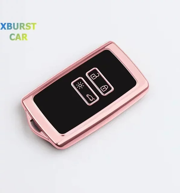 Xburstcar TPU Schlüsselhülle für Renault Koleos Kadjar Clio Megane Captur Espace Kangoo Sandero Talisman in Pink - Bild 1
