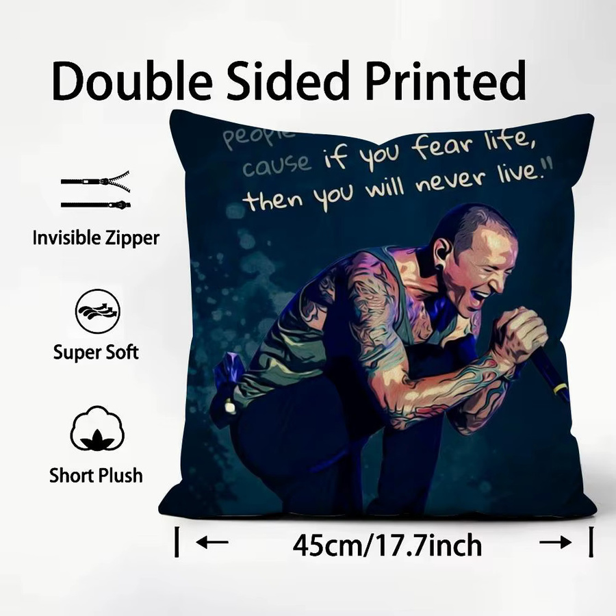 Singer C-Chester Bennington S Kissenbezug quadratisch mit Grafikdesign - Bild 3