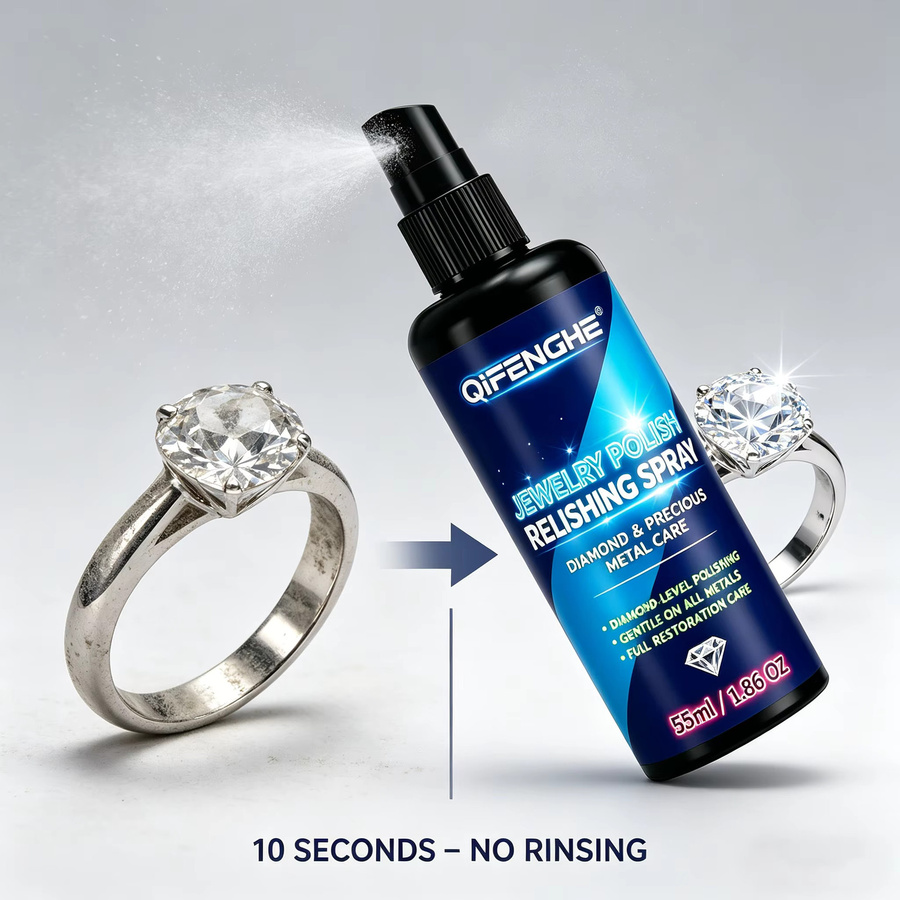 QIFENGHE Schmuck-Restaurierungsspray in Schwarz für Diamanten, Gold, Silber und Platin – Sanfter, nicht-abrasiver Reiniger für sofortigen Glanz - Bild 3