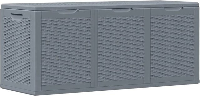 vidaXL Gartenbox in Grau aus Polypropylen mit Rattan-Optik, Volumen: 270 l - Bild 1