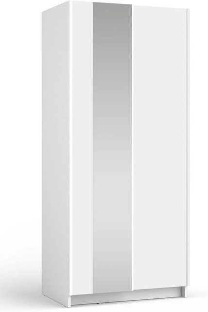 Feldmann-Wohnen Schwebetürenschrank Sofia in Weiß Matt mit Regalfächern und Kleiderstange, B/T/H: 80 x 54 x 182 cm - Bild 1