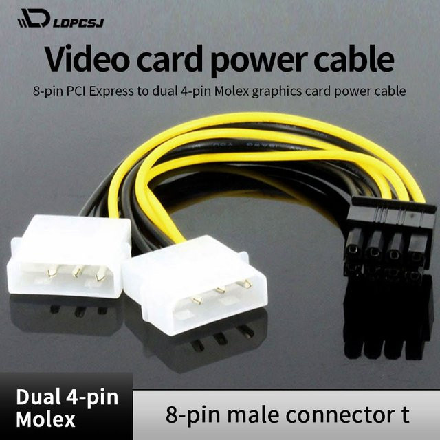 LDPCSJ Stromkabel von 8-Pin PCI Express auf Dual 4-Pin Molex für die Grafikkarte - Bild 1
