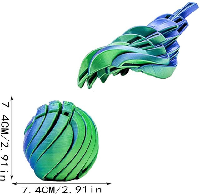 3D-gedruckter Ball Fidget Twist Kugel, Rotierendes Design - Bild 1
