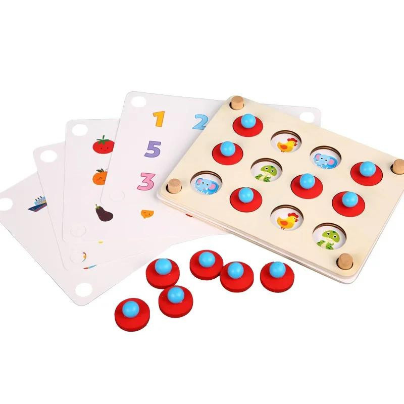 Yiran bag Memory-Match-Spiel Früchte Tiere Holz Gedächtnistraining - Bild 2