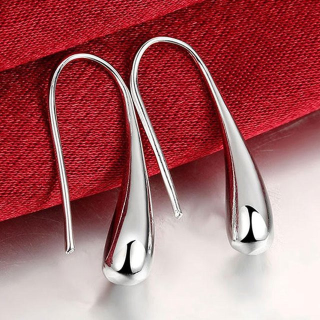 URGOOD Ohrringe, 925 Silber, Wassertropfen, rot, Damen - Bild 1