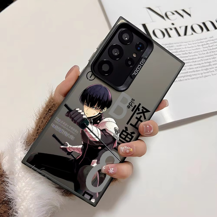 Anime Kaiju No 8 Handyhülle aus Silikon für Samsung Galaxy S25 Edge S24 S23 S22 S21 S20 Ultra in Bunt und Silber - Bild 3