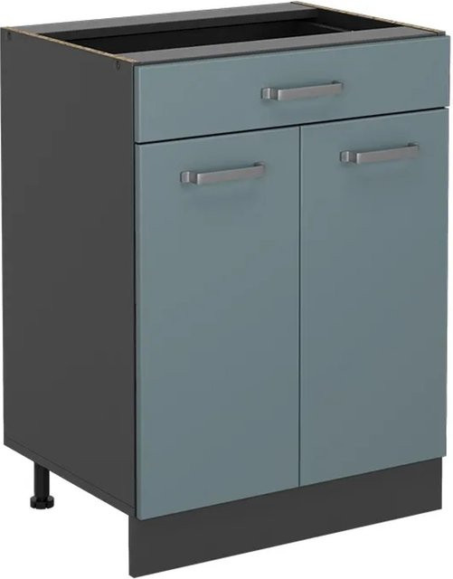 Vicco Küchenunterschrank R-Line Solid Blau mit Anthrazit Korpus Breite: 60 cm - Bild 2