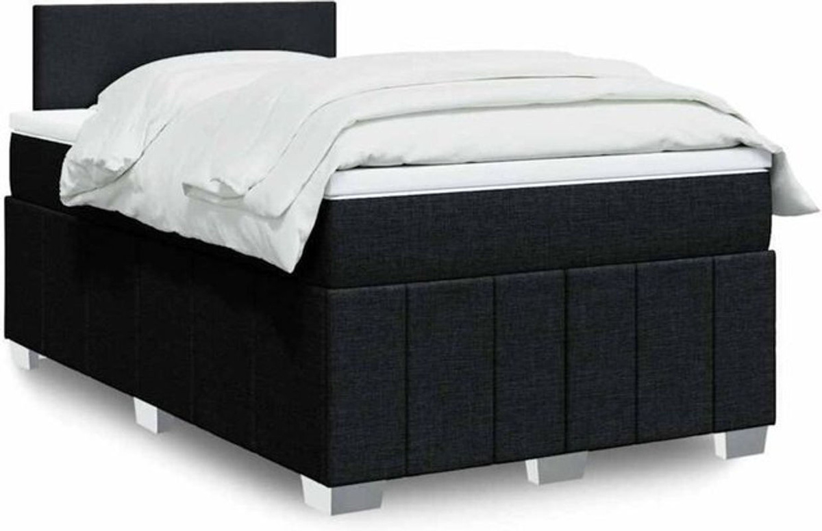 vidaxl Boxspringbett mit Matratze aus Stoff in Schwarz, B/T/H: 200 x 120 x 100,5 cm - Bild 1