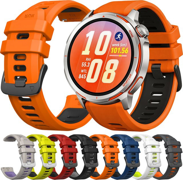 Huawei Uhrenarmband Silikon, 22 mm, orange, Unisex - Bild 1