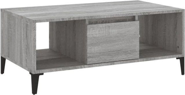 vidaXL Couchtisch Grau Sonoma aus Holzwerkstoff mit Metallbeinen, B/T/H: 90 x 50 x 36,5 cm - Bild 1