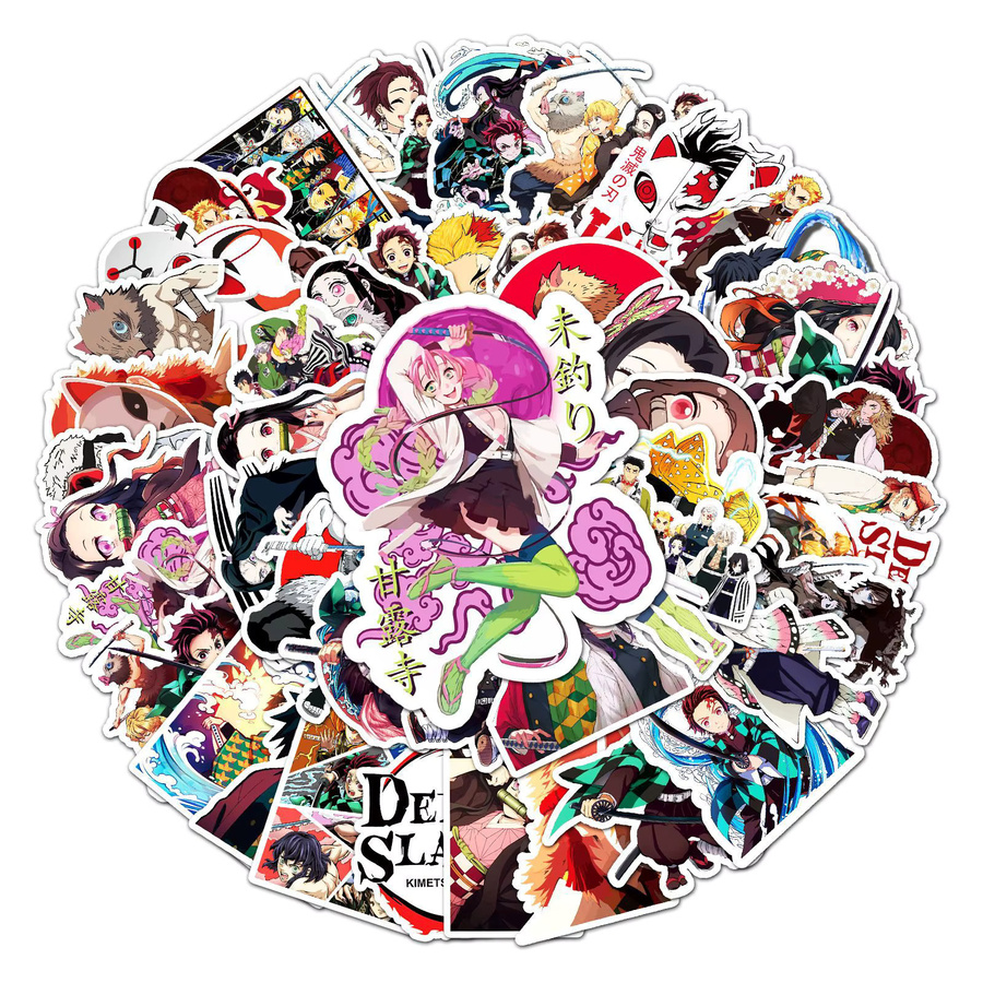 Bandai Anime Dämon Slayer Cartoon Graffiti Aufkleber, 50-teiliges Set - Bild 3
