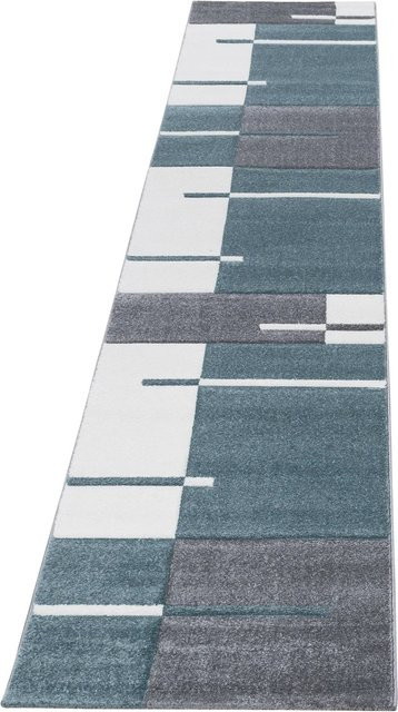 Ayyildiz Kurzflorteppich Hawaii Blau modern kariert B/L: 80 x 150 cm - Bild 1