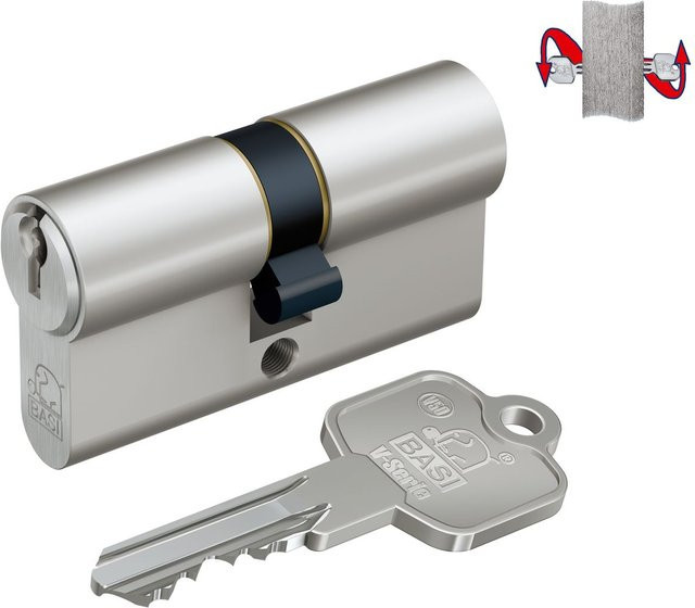 BASI V50 Profil-Doppelzylinder in Silber, Gleichschließend, 30/40 mm, mit Not- und Gefahrenfunktion - Bild 1