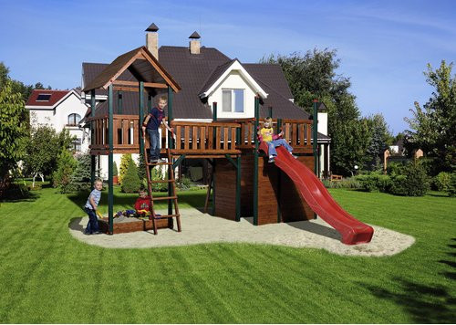 WEKA Spielturm aus Holz in Natur-Beige, B/H/T: 420 x 331 x 374 cm - Bild 1
