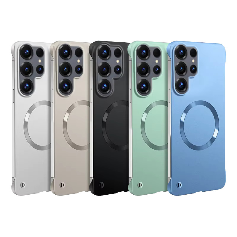 Ultradünne magnetische Schutzhülle in Silber für Samsung Galaxy S26 Ultra, S25, S24, S23 Plus und S22 mit metallischem Design und Kühlfunktion aus hartem PC-Material - Bild 2