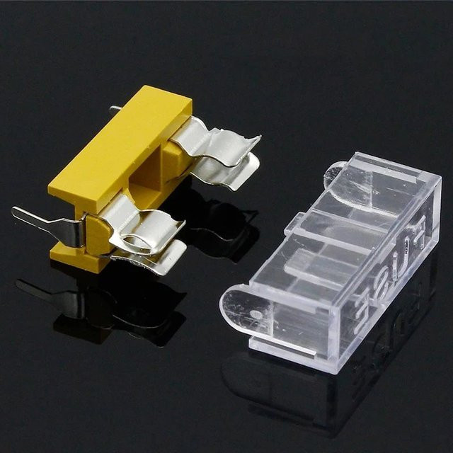 ELECAPITAL 10er Set Panel Mount PCB Sicherungshalter mit transparenter Abdeckung, 5x20mm, 250V, Gelb - Bild 1