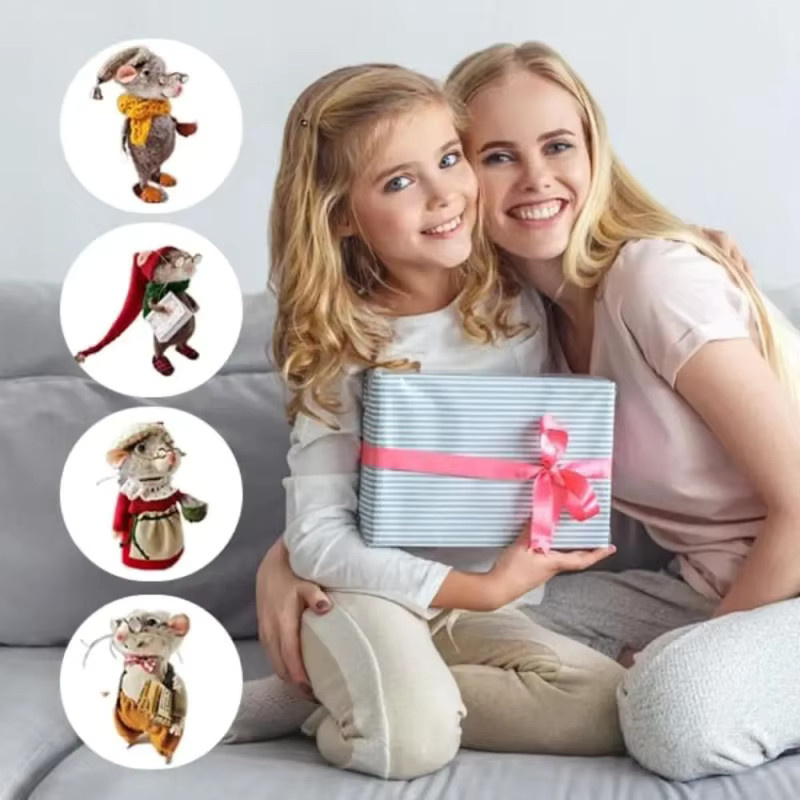 LUSQI Bastelset Wollfilz Maus als Weihnachtsbaum Ornament für kreative Weihnachtsgeschenke - Bild 5