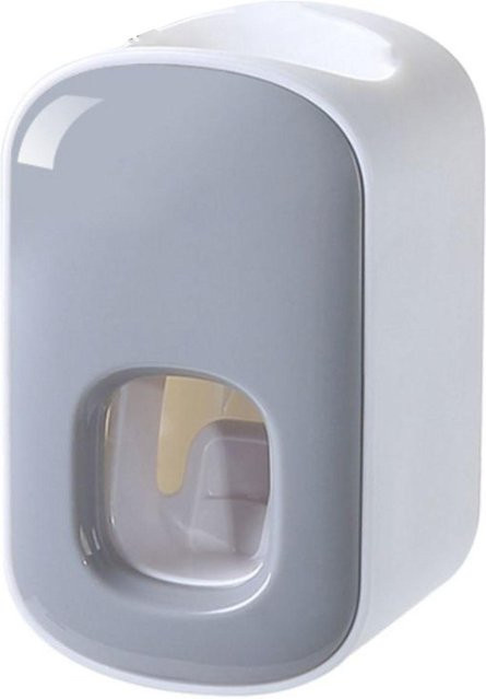 OutsideWorld Automatischer Zahnpasta Spender in Grau mit nagelfreier Wandmontage und Klebeaufkleber - Bild 1