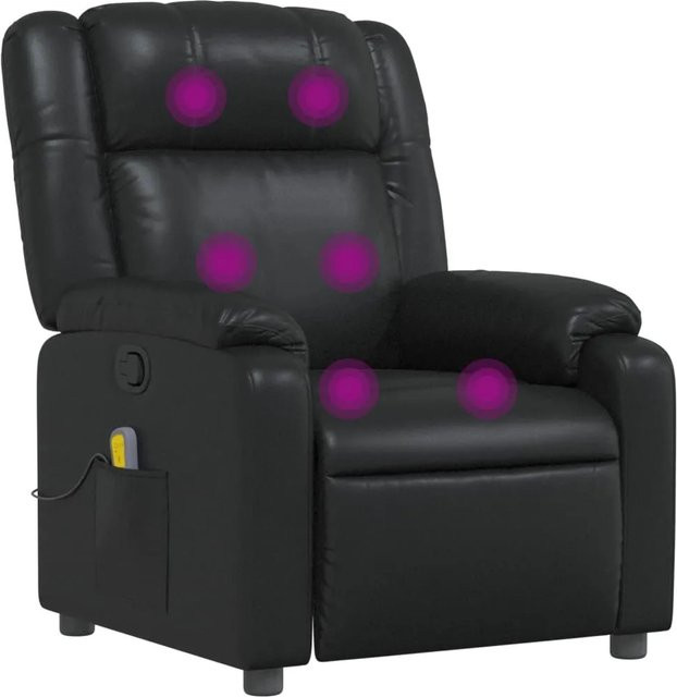 vidaXL Massagesessel in Schwarz aus Kunstleder mit Armlehnen - Bild 1