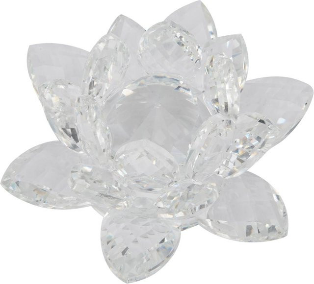 Dekorative Lotusblume aus Quarz-Kristall und Glas in Grau für Hochzeit und Party - Bild 1