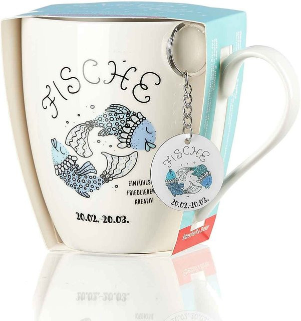Ritzenhoff & Breker Jumbotasse Fische Astro in Weiß mit 650 ml - Bild 1
