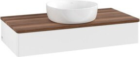 V&B Waschtischunterschrank Antao ohne Frontstruktur, Farbe: Weiß lackiert, B/T/H: 100 x 50 x 19 cm - Bild 1