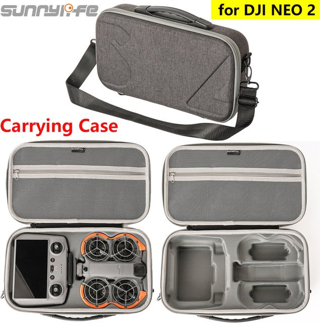 Sunnylife Tragbare Aufbewahrungstasche für DJI NEO 2 Drohne, Schultertasche und Handtasche in Grau - Bild 1