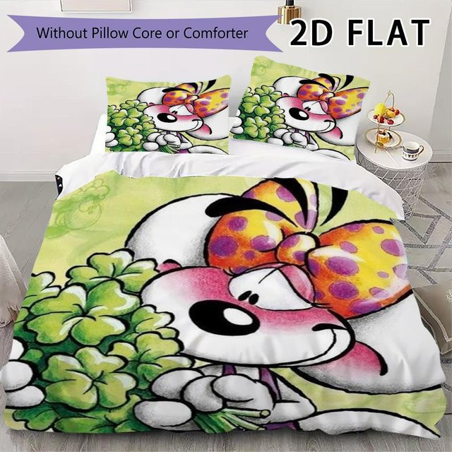 Diddl Bettwäsche-Set mit Motiv, bestehend aus 1 Bettbezug und 2 Kissenbezügen, Multicolor, B/H: 135 x 200 cm - Bild 1