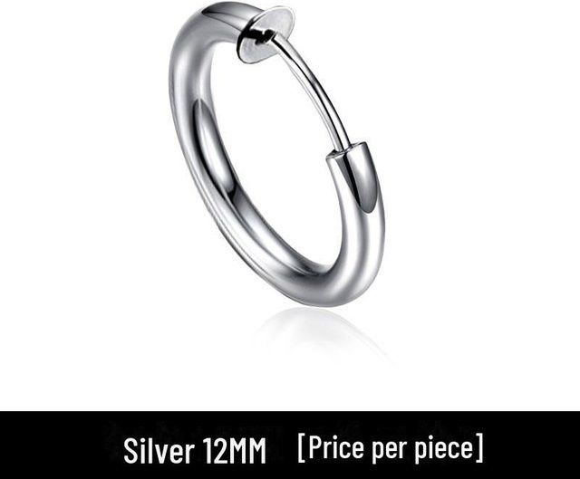 Ohrclips, Silber, Titan, 12mm, Unisex - Bild 1