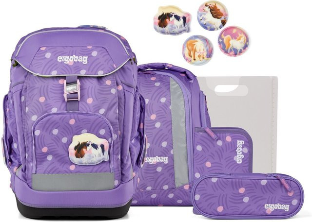 ergobag maxi Schulrucksack 6-teiliges Set Kollektion 2026 PonyBäradies in Lila - Bild 1