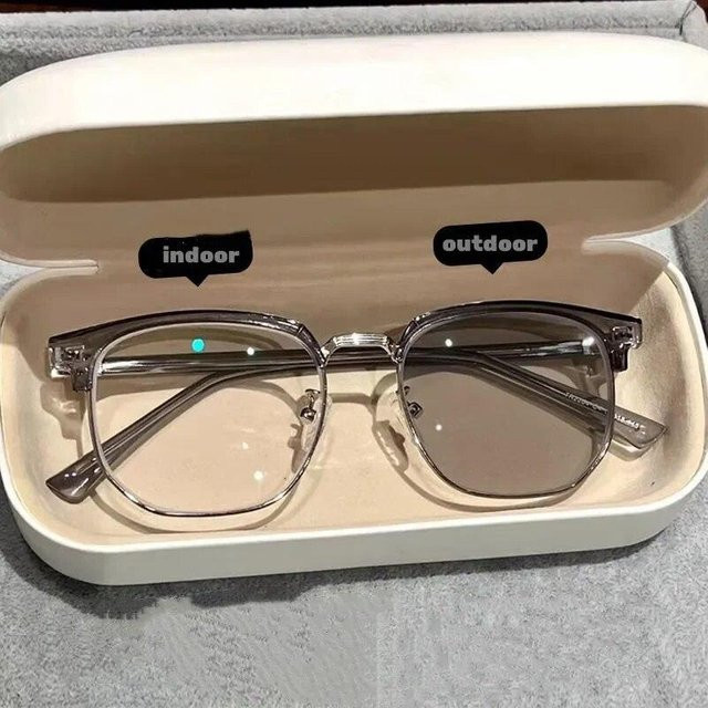 Binchi Outdoor Equipment Korrektionsbrille, photochrom, Vollrand, Square, Metal, transparent, silver, unisex - Bild 1