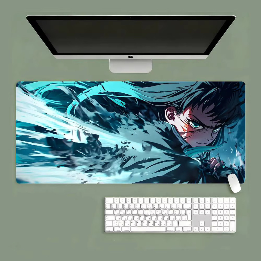 Großes M-Muichiro Mauspad mit Landschafts-Design in Multicolour als Schreibtischunterlage für Laptop und Tastatur - Bild 4