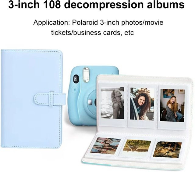 Fotoalbum aus weißem PU-Leder für Fujifilm Instax Mini mit 108 Taschen für 3-Zoll-Fotopapier - Bild 1