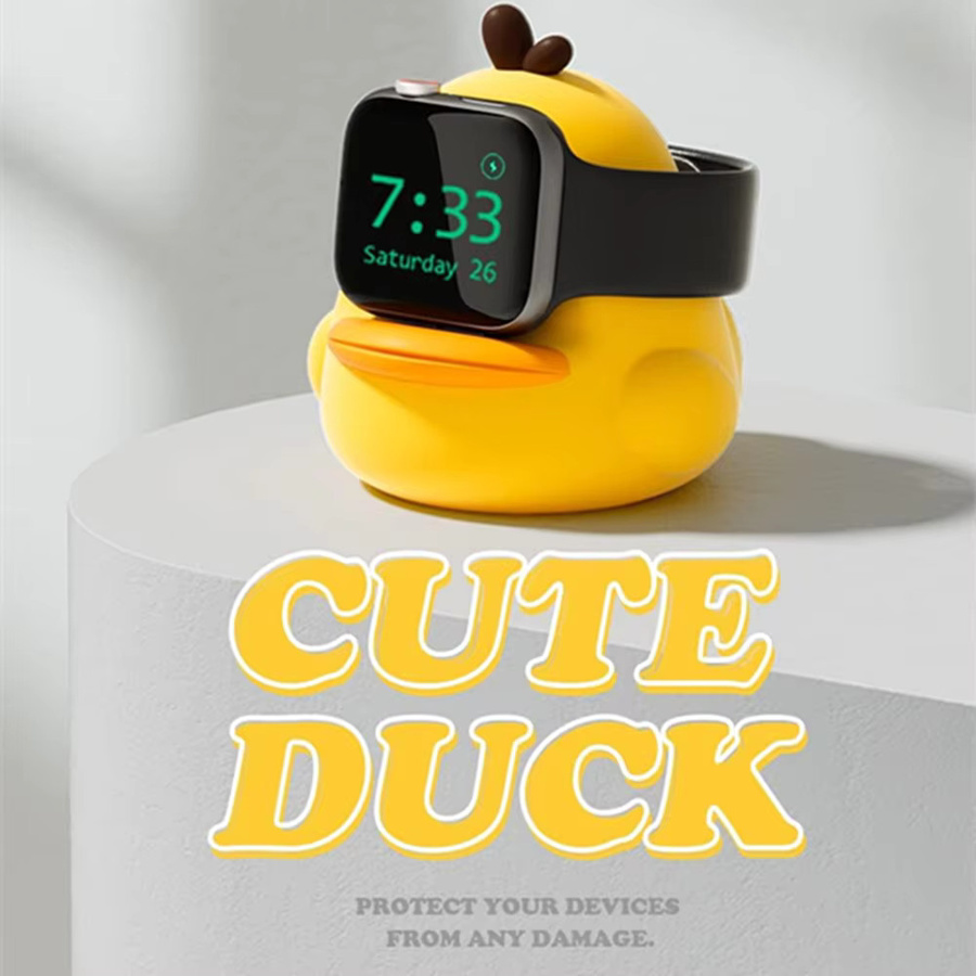 Entenküken Ladestation für Apple Watch Series Ultra 2/Ultra/9/8/49/45/44/42/41/40/38mm in Weiß und Gelb - Bild 2