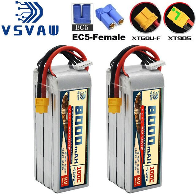 VSVAW 6S Li-Ion Pack Akku 22,8V 8000mAh 100C HV Lipo mit XT90S-Stecker für Drohnen, FPV und Pflanzenschutz-Helikopter - Bild 1