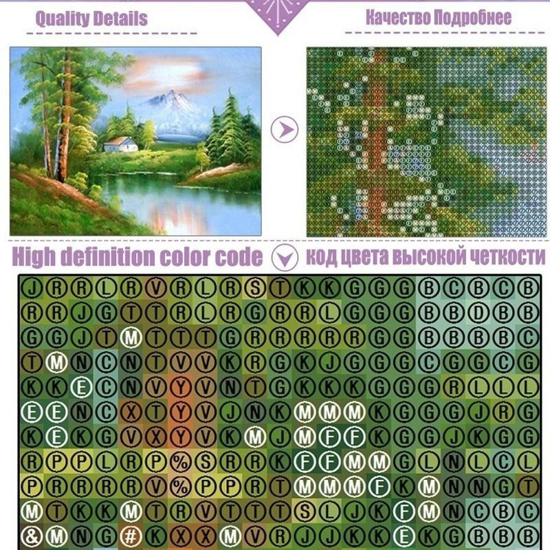 DIY Diamantmalerei Traktor Bauernhof Landschaft mit Strass-Effekt 5D Mosaik Set für Kinder, B/H: 40 x 50 cm, Multicolor - Bild 3